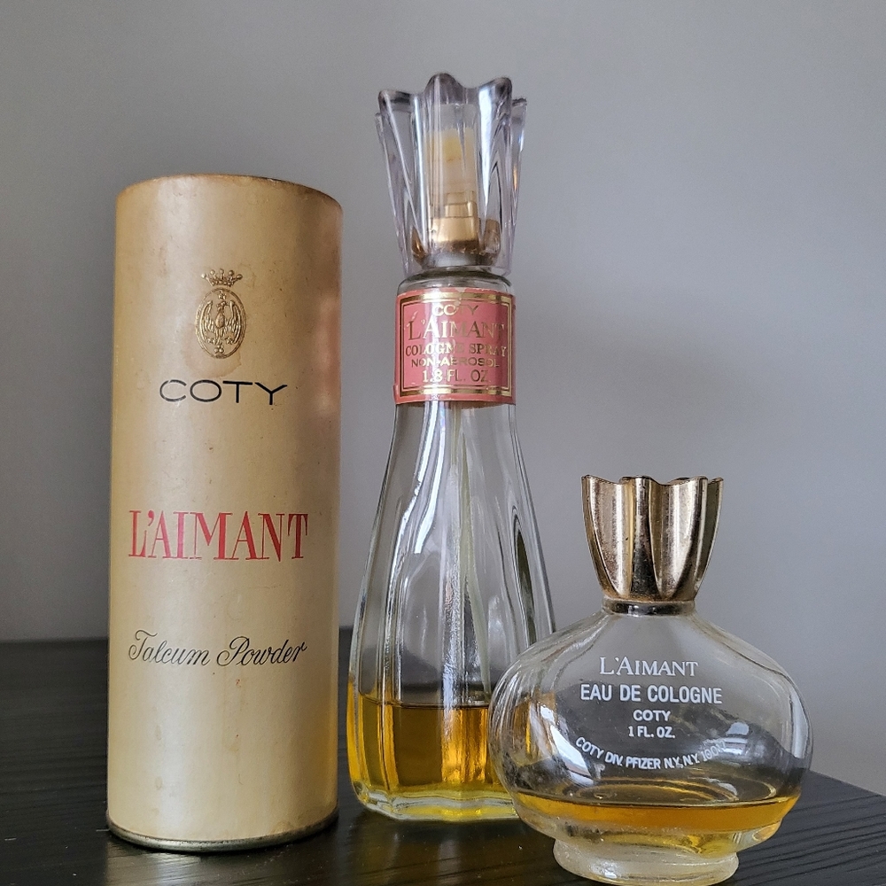 Vintage Coty L'AIMANT Cologne + Talc Lot